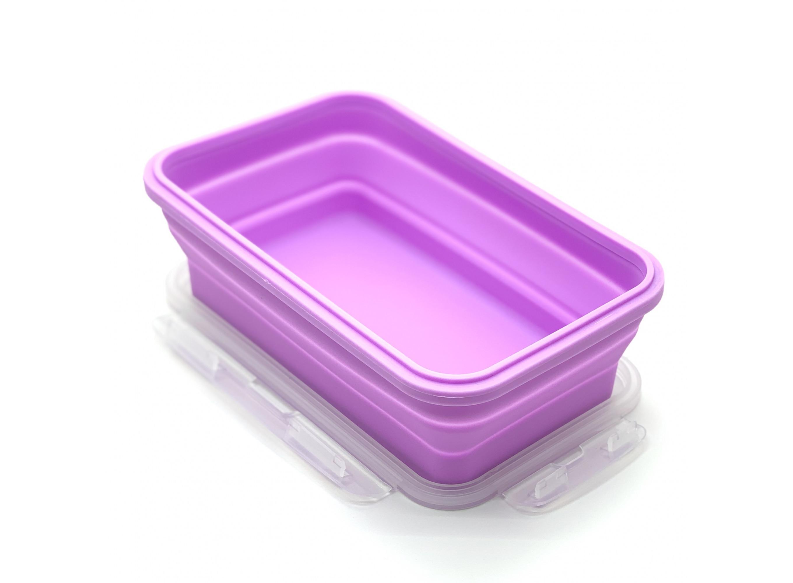 Ланч-бокс складаний силіконовий Бузковий (212-8725521)