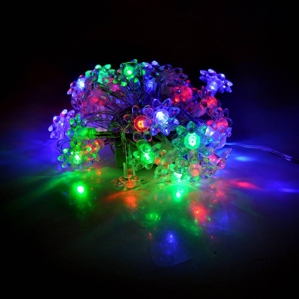 Гірлянді 40 LED Квіточка 1 режим 5 м ов прозора ізоляція Red/Green/Blue/Yellow