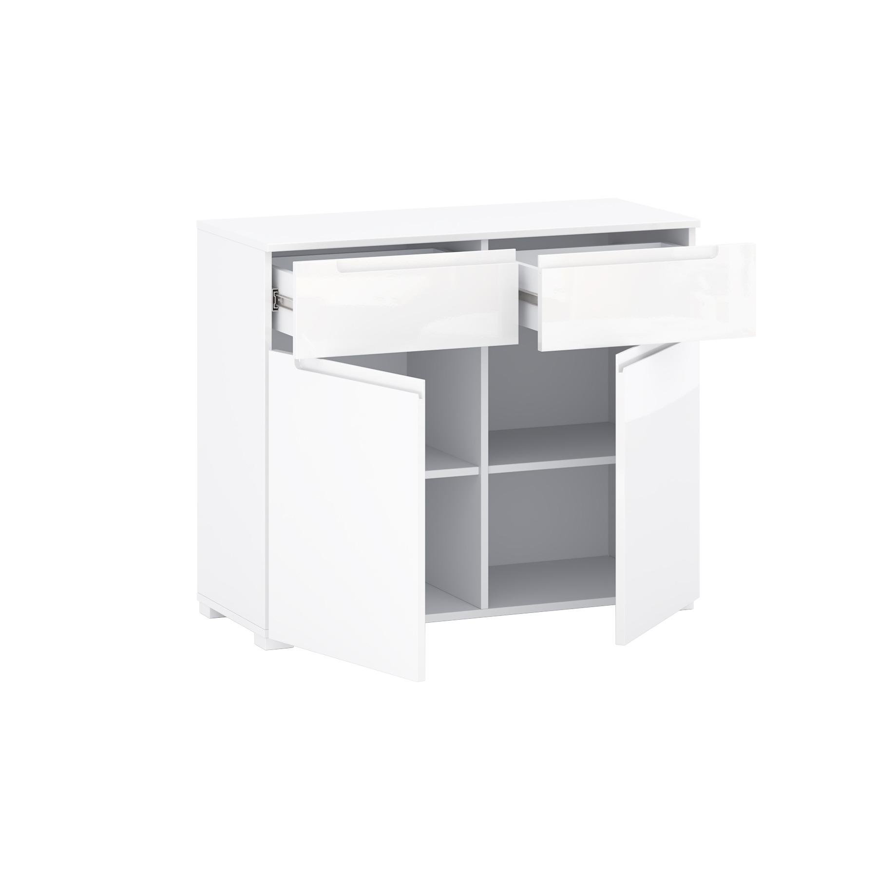 Комод Blonski 2Д2Ш Hill K03 з ДСП/МДФ Німфея альба/Білий сніг глянець - фото 3