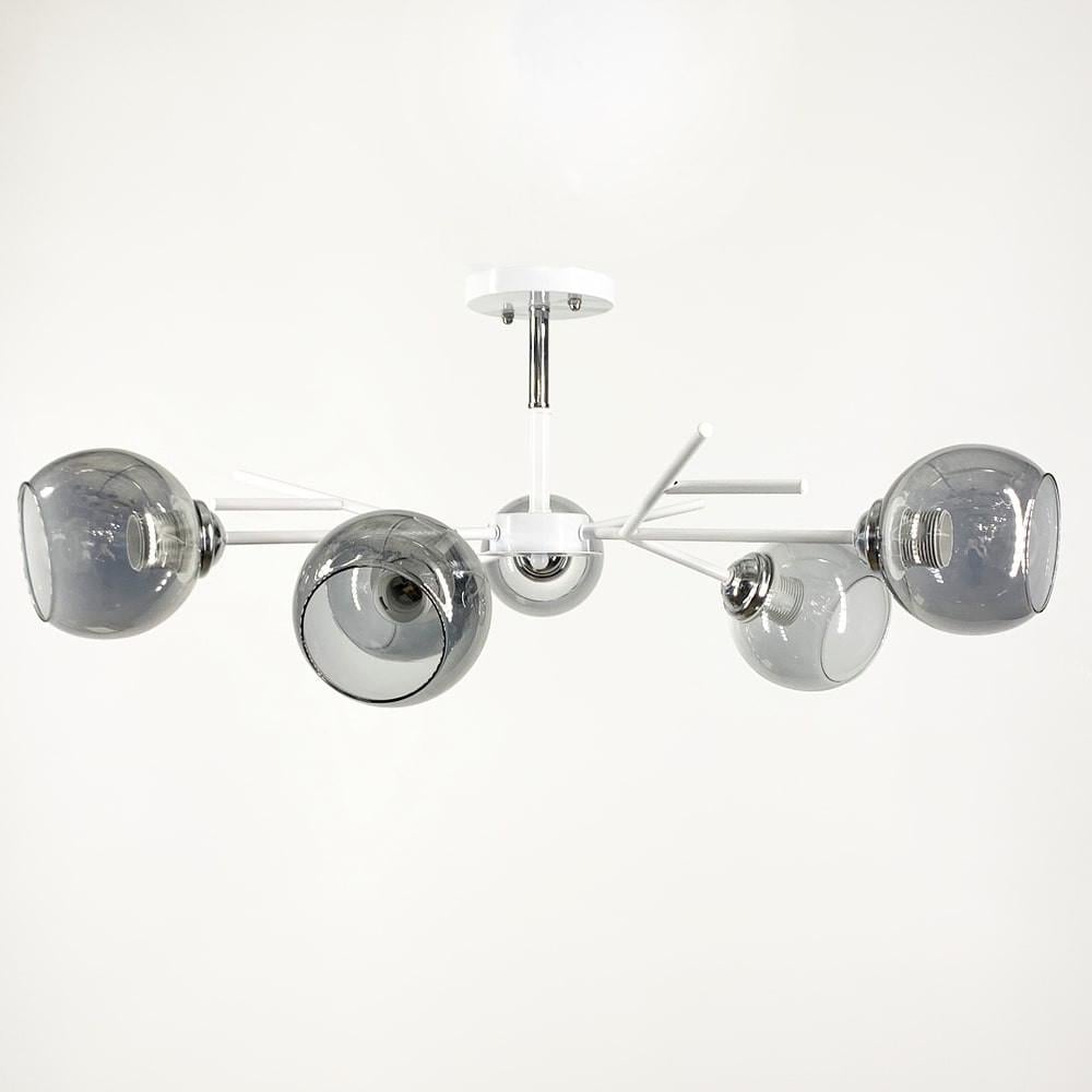 Люстра на 6 графітових плафонів Ø 60 см (088N/6 WT+CH+GR)