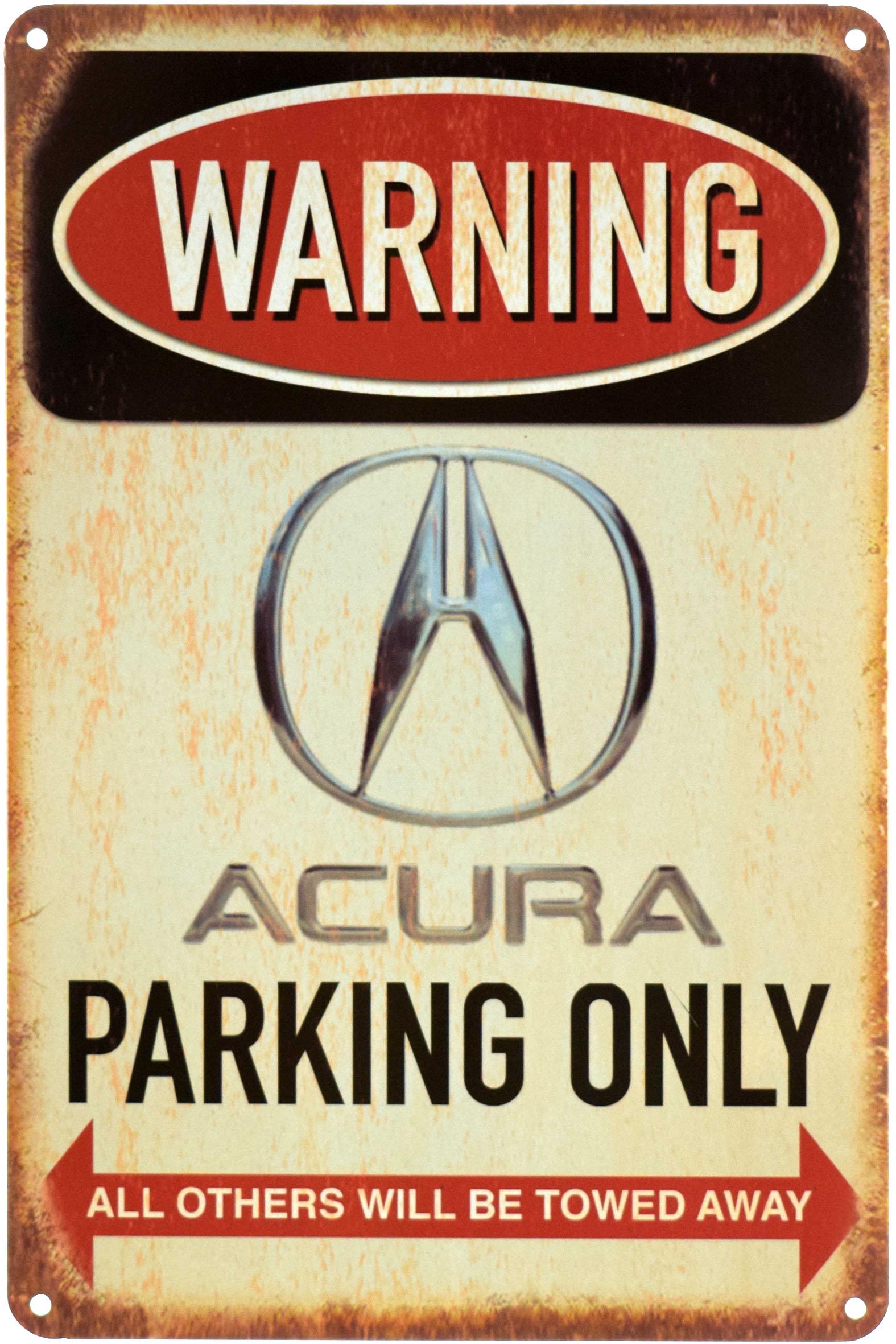 Табличка металлическая Внимание! Парковка Только Для Акуры/Warning! Acura Parking Only 20x30 см