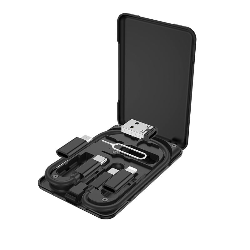 Кабель Hoco U86 Lightning Micro USB Type-C 3А Черный - фото 3