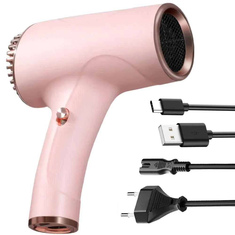 Фен для волос беспроводной с аккумулятором 2600 мА/ч Розовый (29896937) - фото 2 Фен для волос беспроводной с аккумулятором 2600 мА/ч Розовый (29896937) - фото 2
