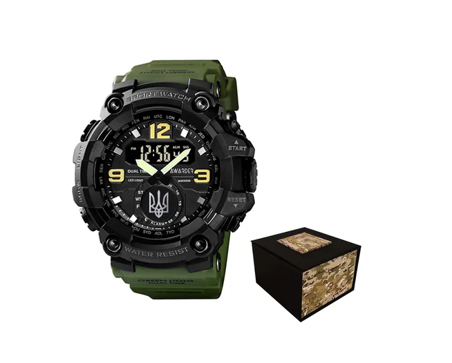 Наручные часы Awarder 004 Трезубец серебро Army Green/Black Наручные часы Awarder 004 Трезубец серебро Army Green/Black