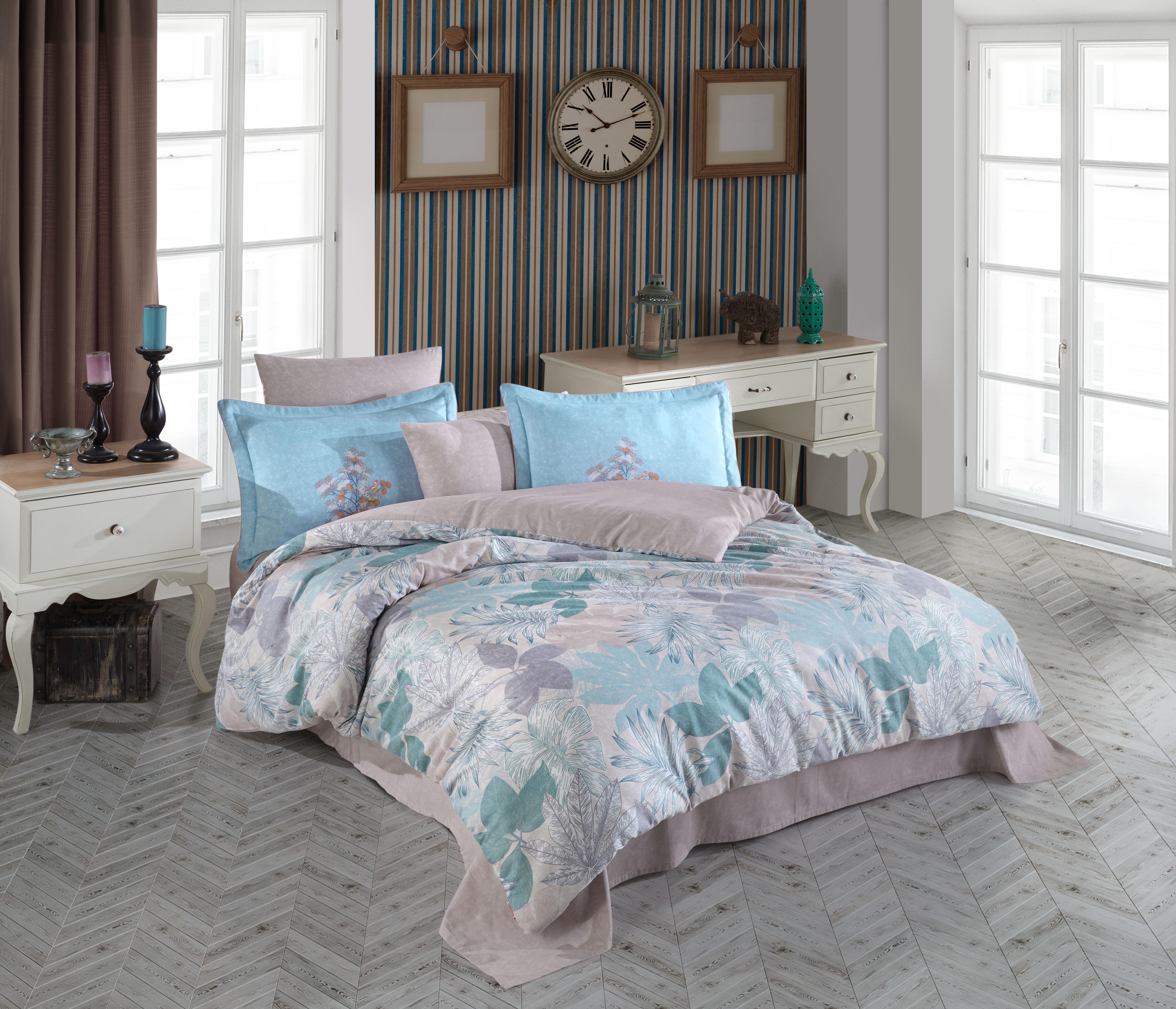 Комплект постельного белья Евро Hobby Exclusive Sateen JULLIET 200х220 см Мятный (8698499168060)