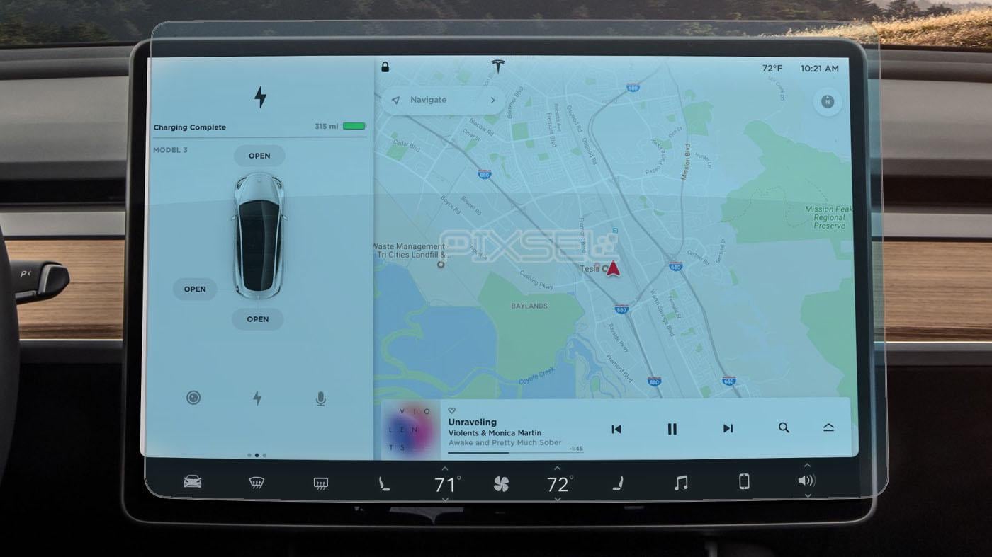 Скло захисне Pixsel на монітор Tesla Model Y 16,4“ 2020 гартоване глянець