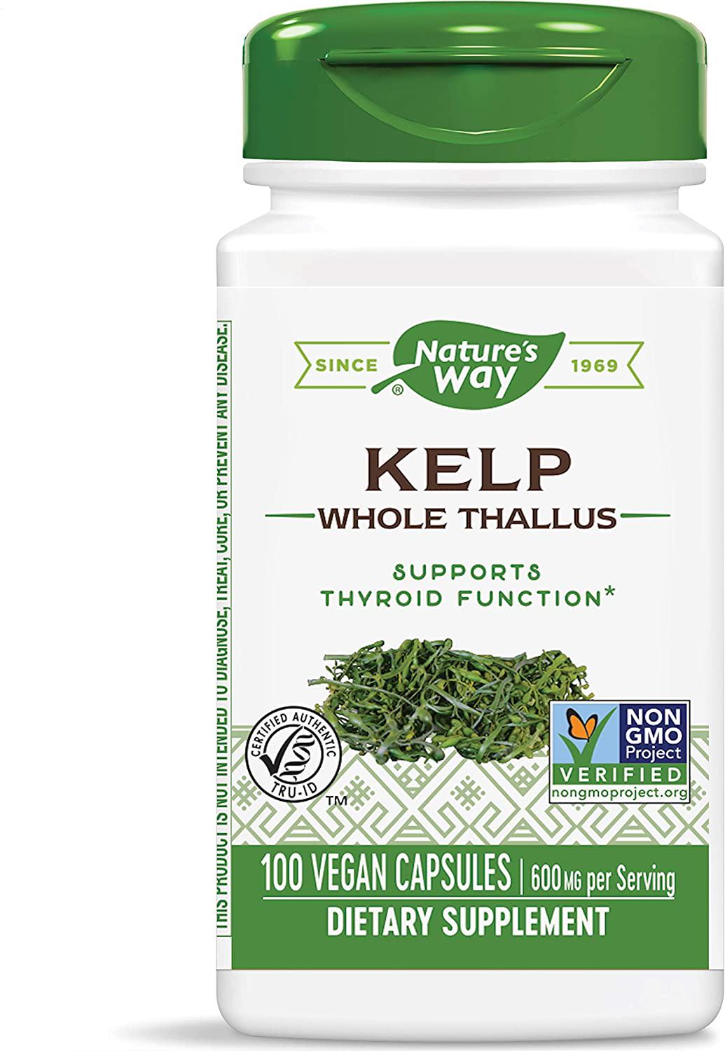 Ламинария Nature's Way Kelp Whole Thallus 600 mg 100 Vegan Capsules