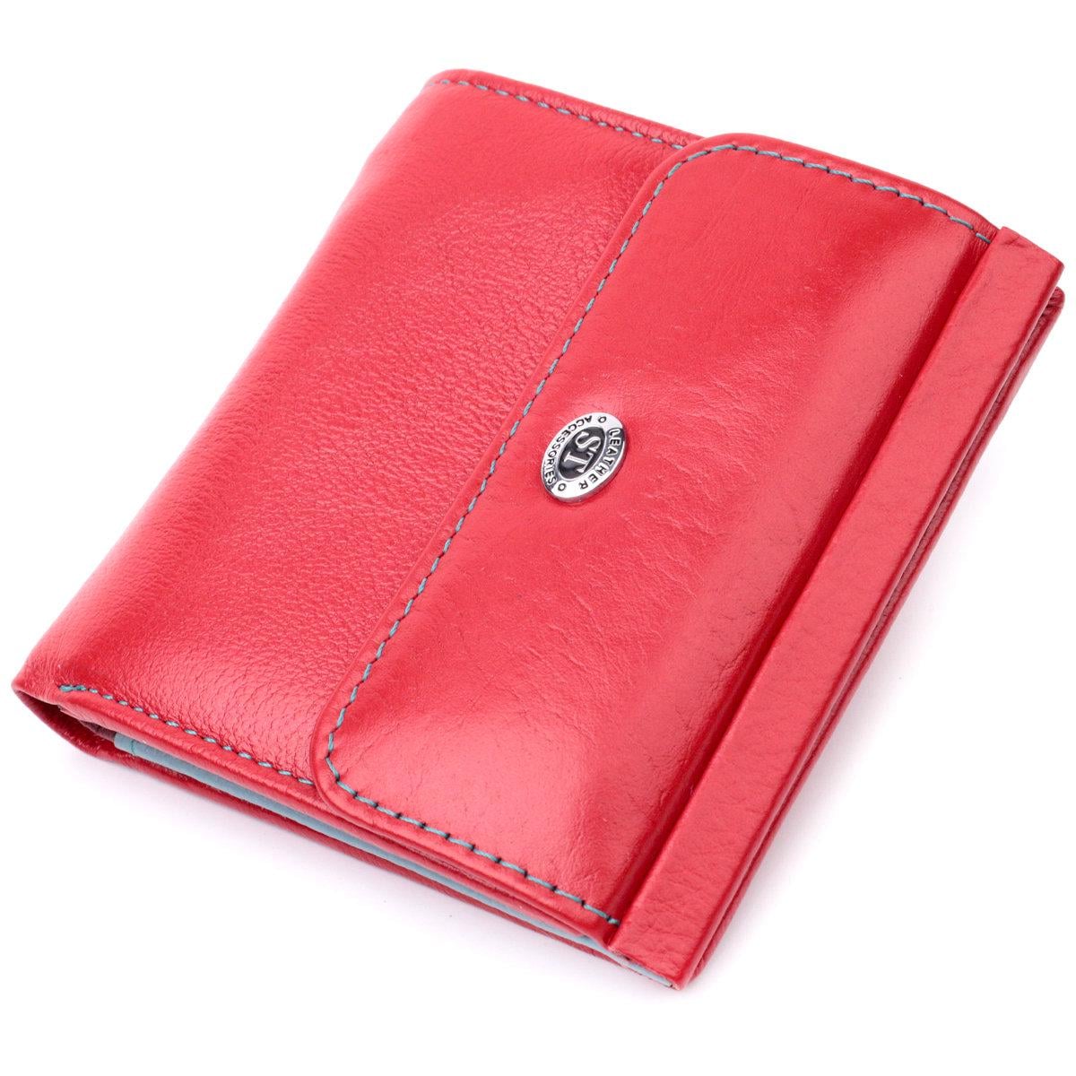 Кошелек ST Leather 19496 из натуральной кожи на магните Красный (168-136-19496)