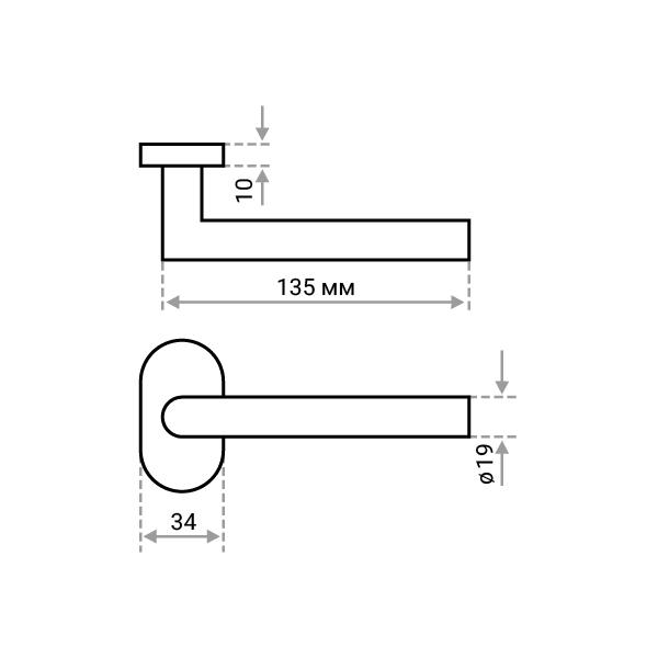 Ручки на розеті Cisa PL Radius 07070.81 овальна розета нержавіюча сталь - фото 7