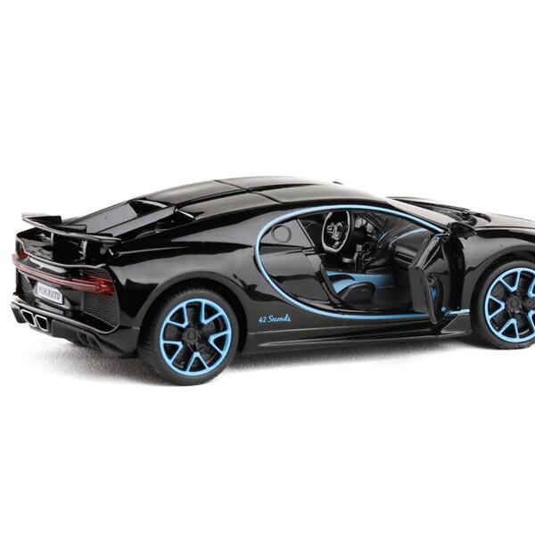 Колекційна модель Bugatti Chiron машинка 15 см Чорно-червоний (59345) - фото 4