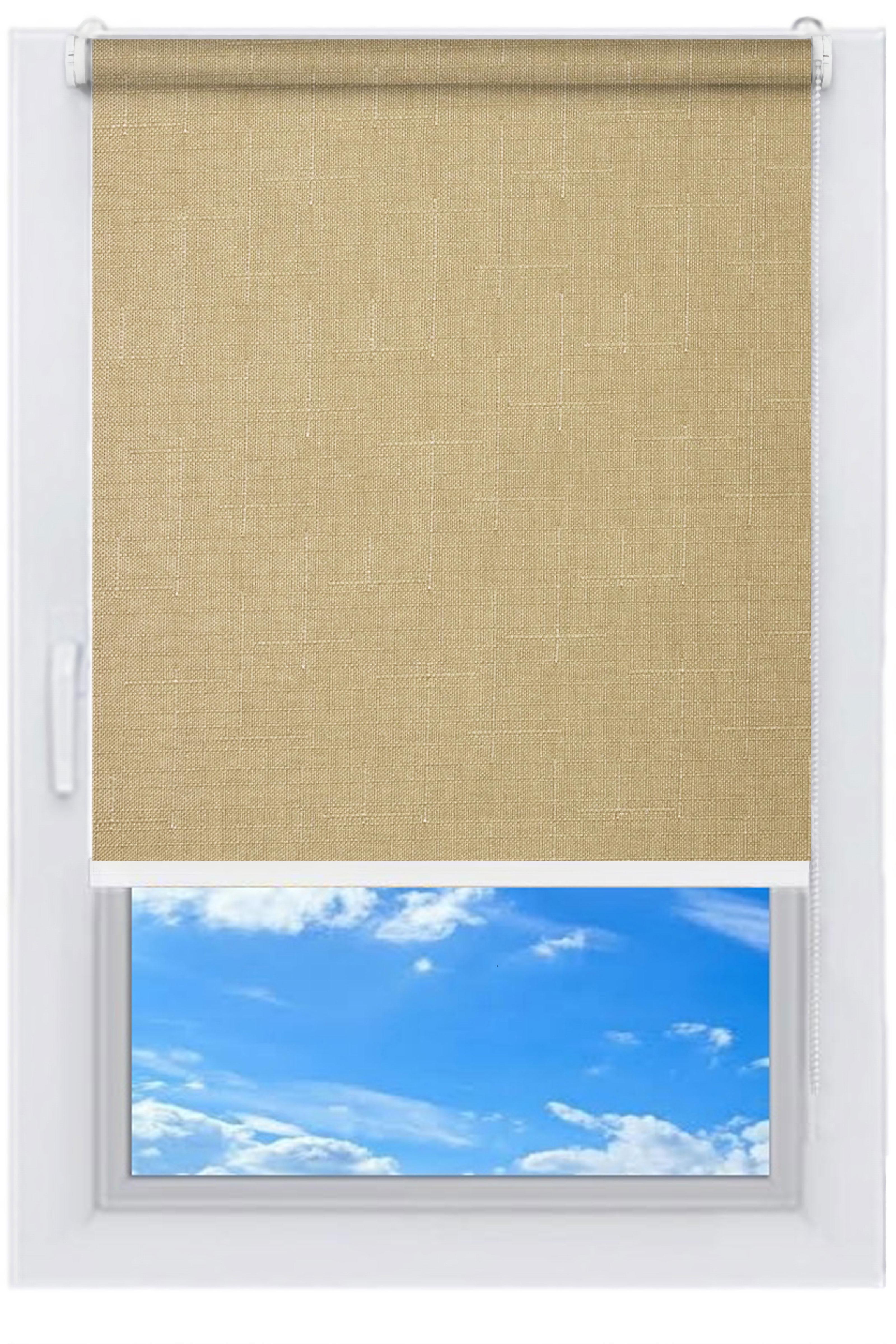 Ролета тканевая NewTex Лён 105х165 см Бежевый (881)