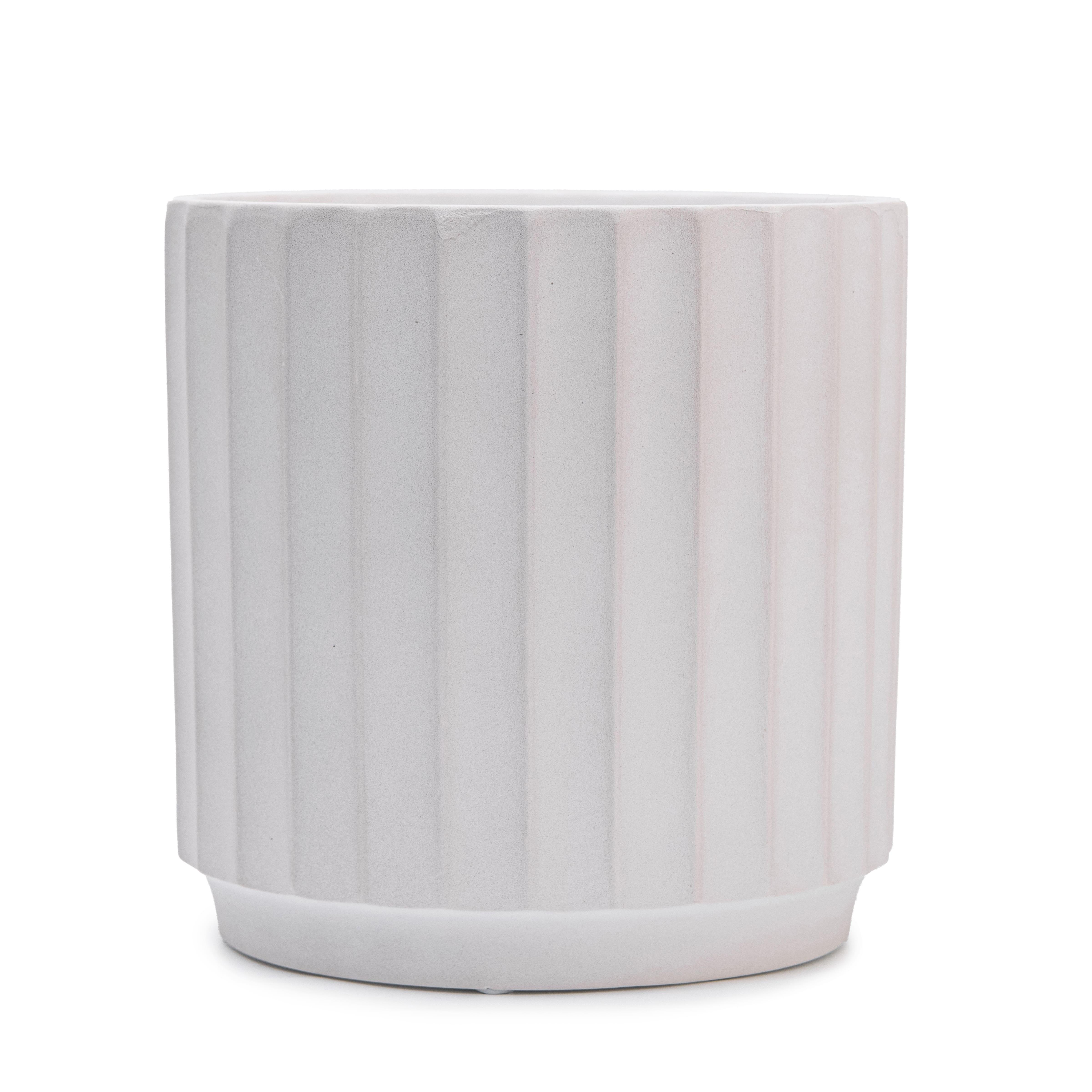 Кашпо для цветов керамическое elemi Грань круглый 2,4 л Белый (УТ-00094970) - фото 1 Кашпо для цветов керамическое elemi Грань круглый 2,4 л Белый (УТ-00094970) - фото 1