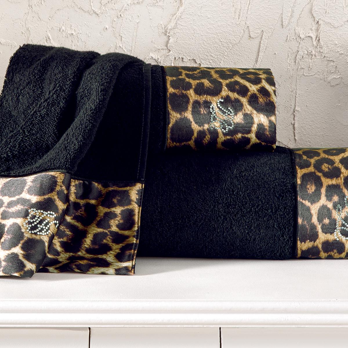 Набор полотенец Tivolyo Home Leopard Siyah 50х100/75х150 см Черный