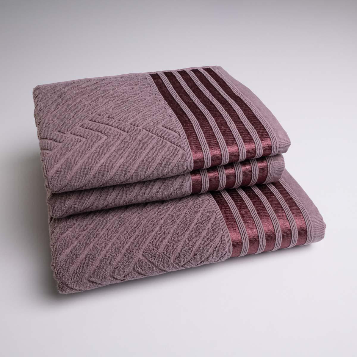 Набор махровых полотенец GM Textile SOFT 50х90/50х90/70х140 см 500 г/м2 3 шт. Виноградный (rms500-k3-2-grape)