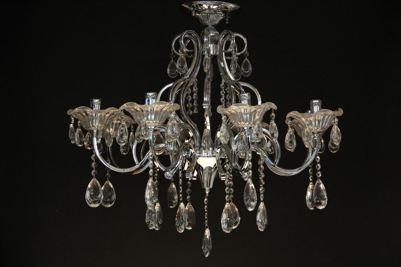 Люстра SVLIGHT A11431/8 хрустальная восьмирожковая Хром/Белый