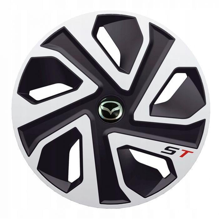 Ковпаки для коліс J-TEC ST Silver/Black R13 з логотипом Mazda 4 шт.