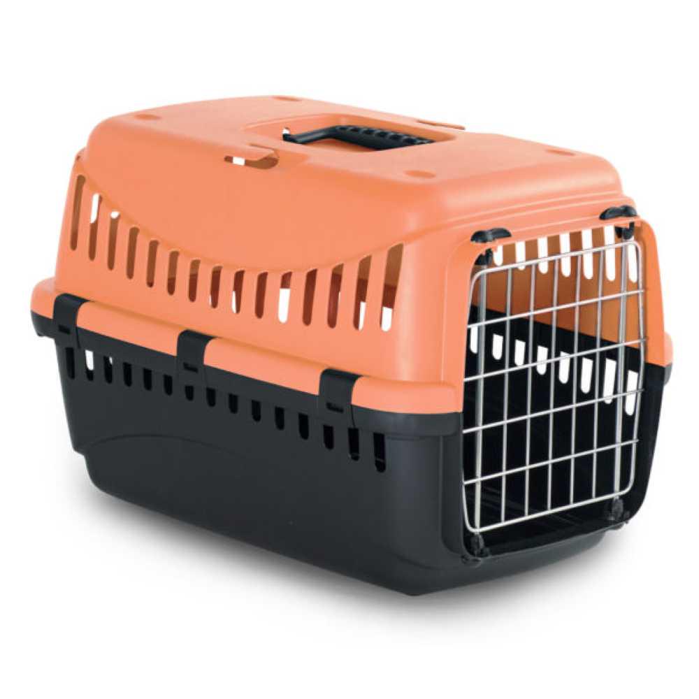 Переноска для животных Bergamo Gipsy 2 large металлическая дверца 58х38х38 см Кораловый
