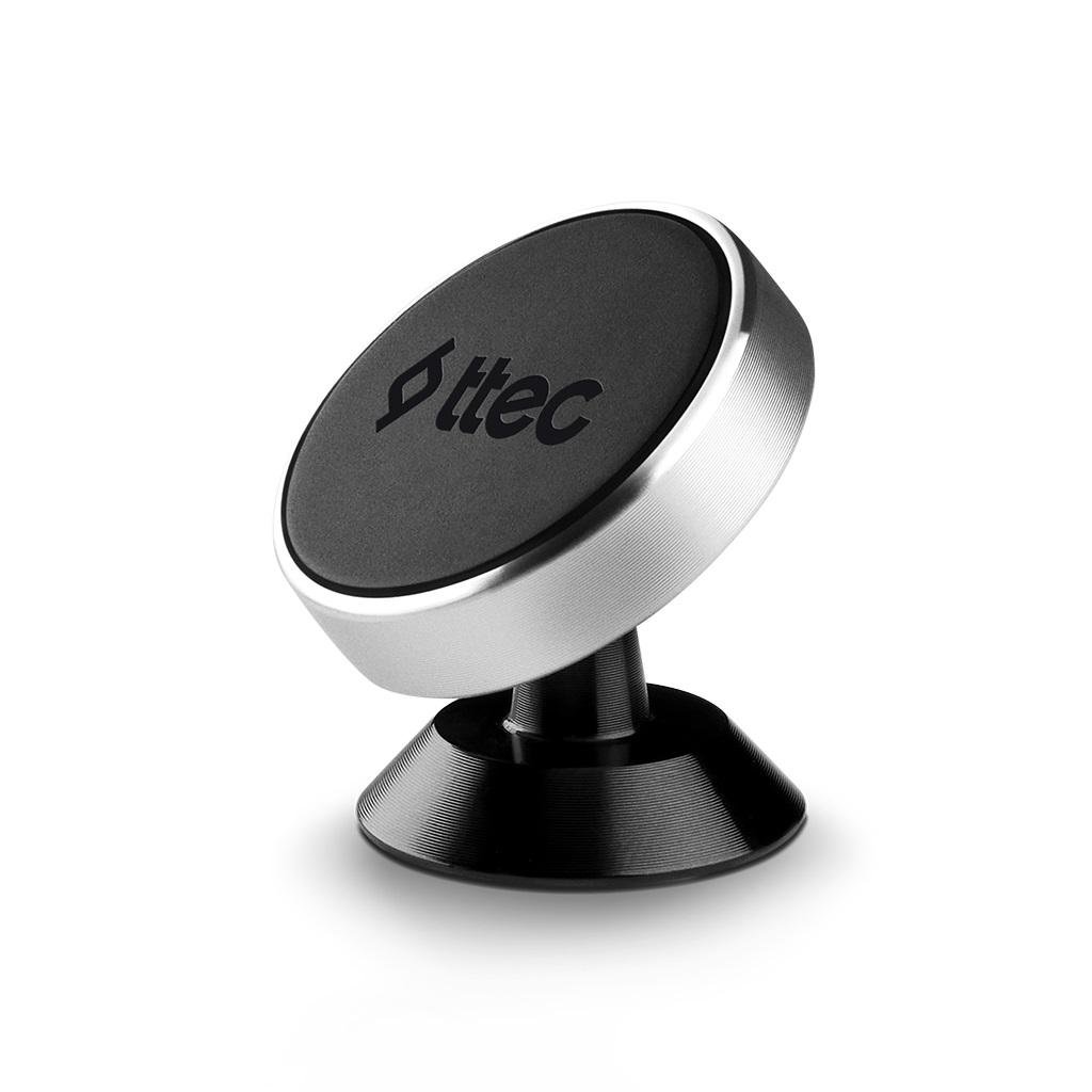 Тримач автомобільний Ttec EasyDrive Dash Pro магнітний самоклеючий 360° Black/Silver (2TT22)