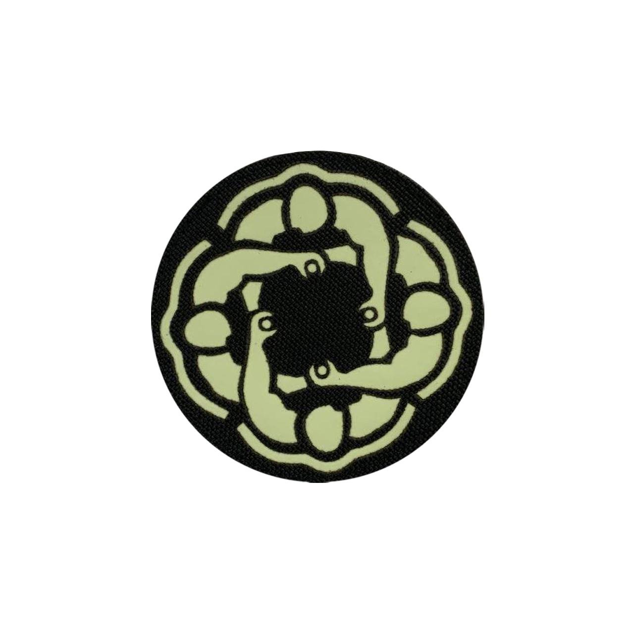 Шеврон на липучке Laser Cut Голландский Штурвал 8х8 см Черный/Люминисцентный