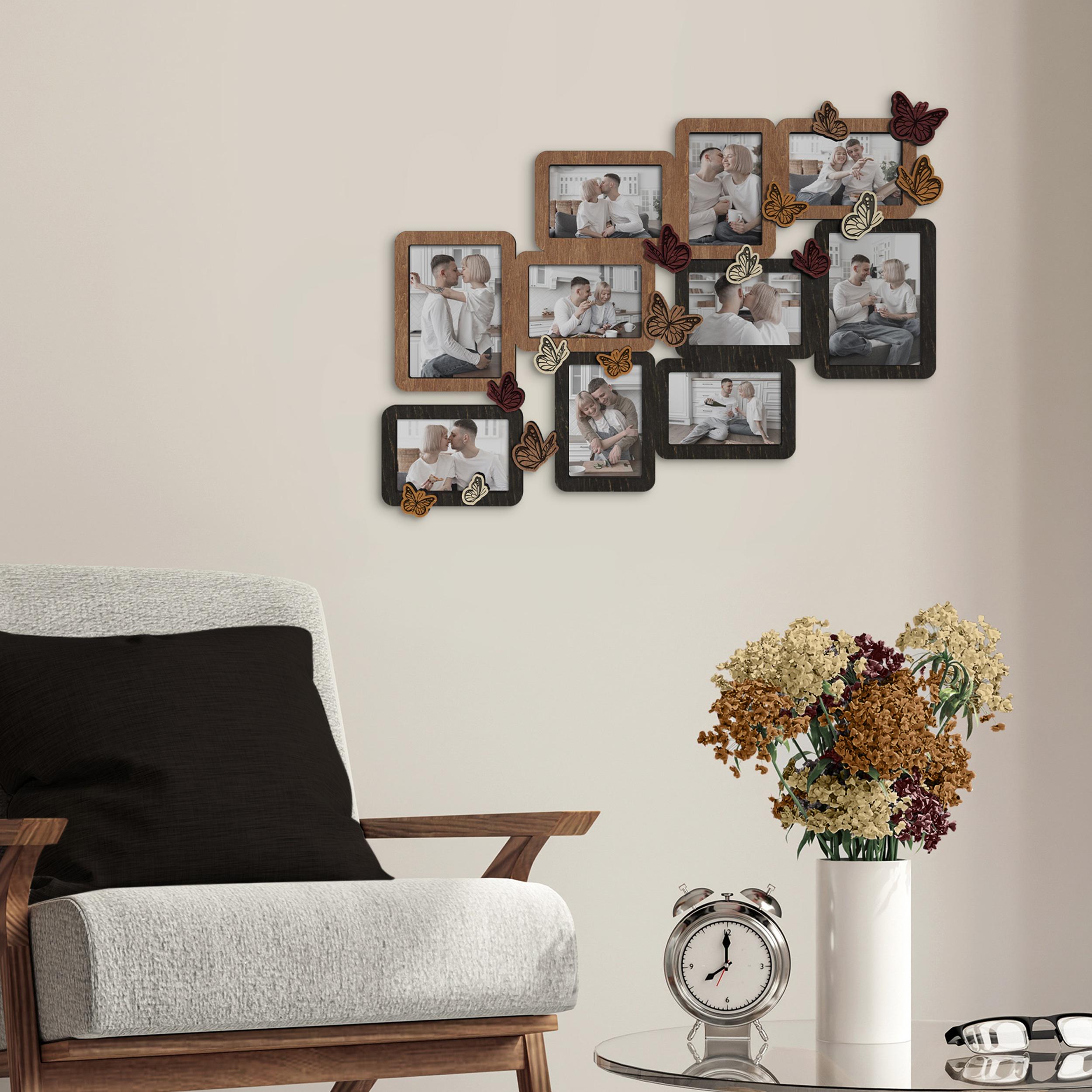 Фоторамка-колаж The Frame Depot Метелики настінна дерев'яна на 10 фото Коричневий/Чорний (butterfly-2) - фото 1 Фоторамка-колаж The Frame Depot Метелики настінна дерев'яна на 10 фото Коричневий/Чорний (butterfly-2) - фото 1
