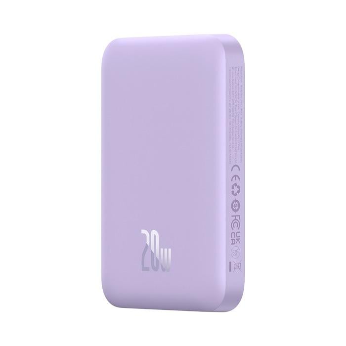 Повербанк BASEUS Magnetic Mini Air Fast Charge 6000mAh 20W с беспроводной зарядкой Qi 15W Purple (P10059002513-00) - фото 5