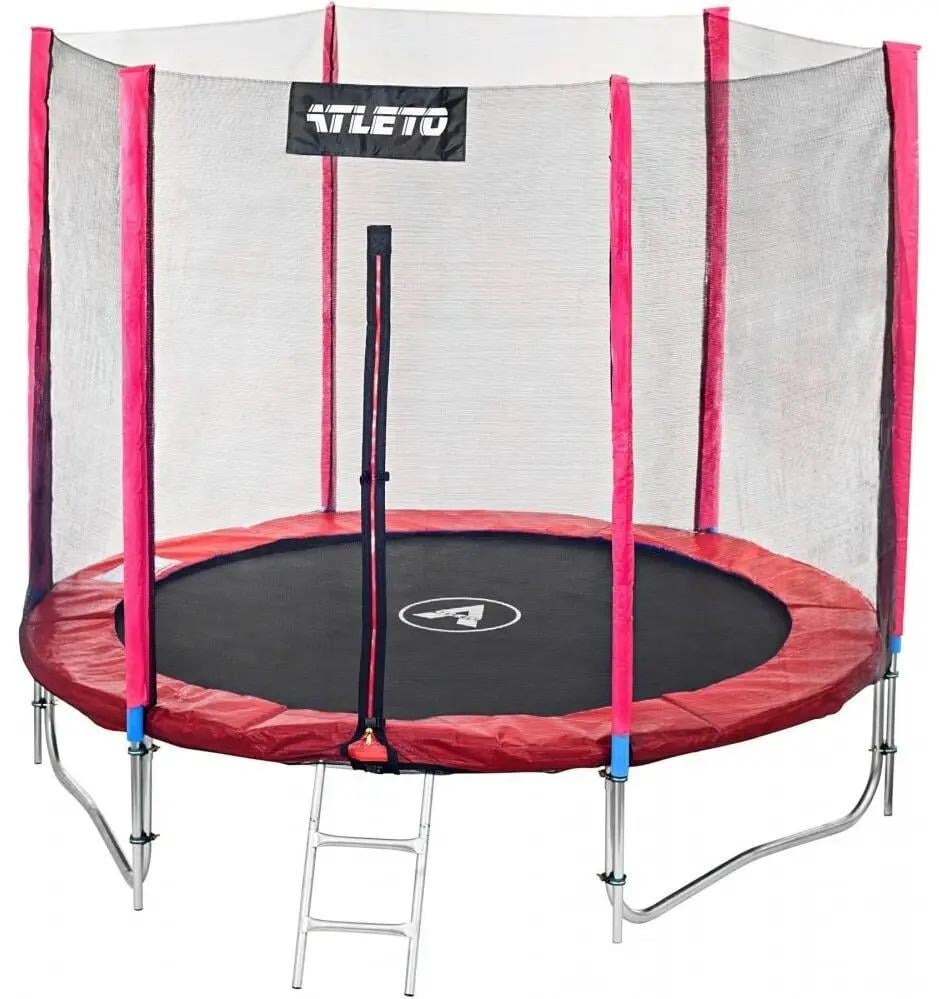 Батут Atleto 312 см с двойными ногами с сеткой Красный (21000505mili)