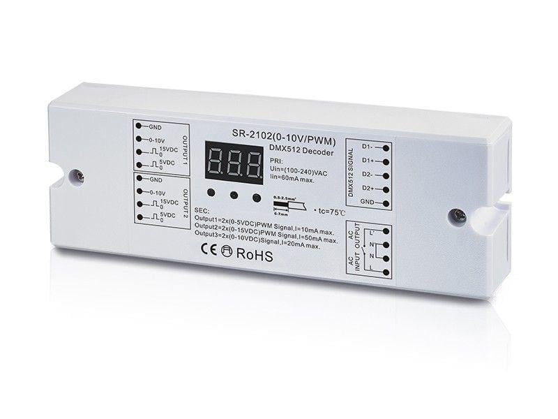 Конвертер-шлюз SR-2102 0-10/PWM DMX to 0-10/PWM (17807) Конвертер-шлюз SR-2102 0-10/PWM DMX to 0-10/PWM (17807)