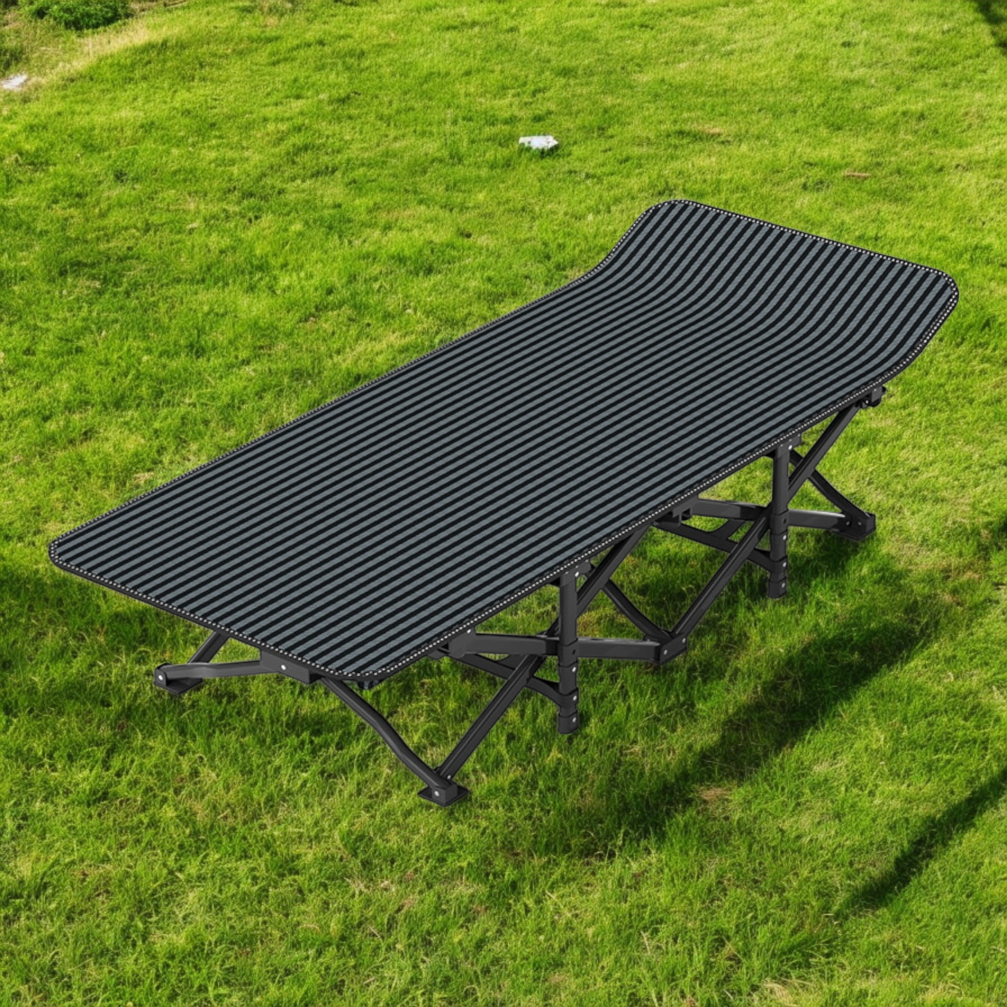 Шезлонг раскладной WCG CC-S01 с чехлом и стальным каркасом Черный (CC-S011)