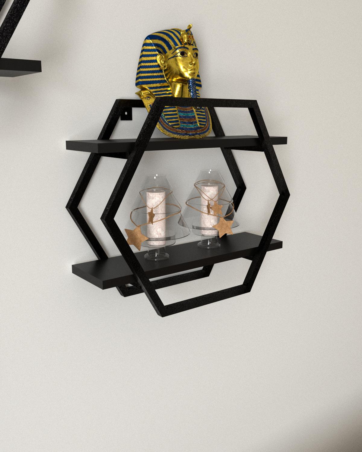 Полиця настінна EcoLoft Гексія DSP-1317-5 в стилі лофт (31215364)