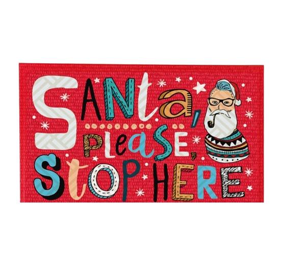 Коврик придверный Santa please stop here 45x75 см Red (125395)