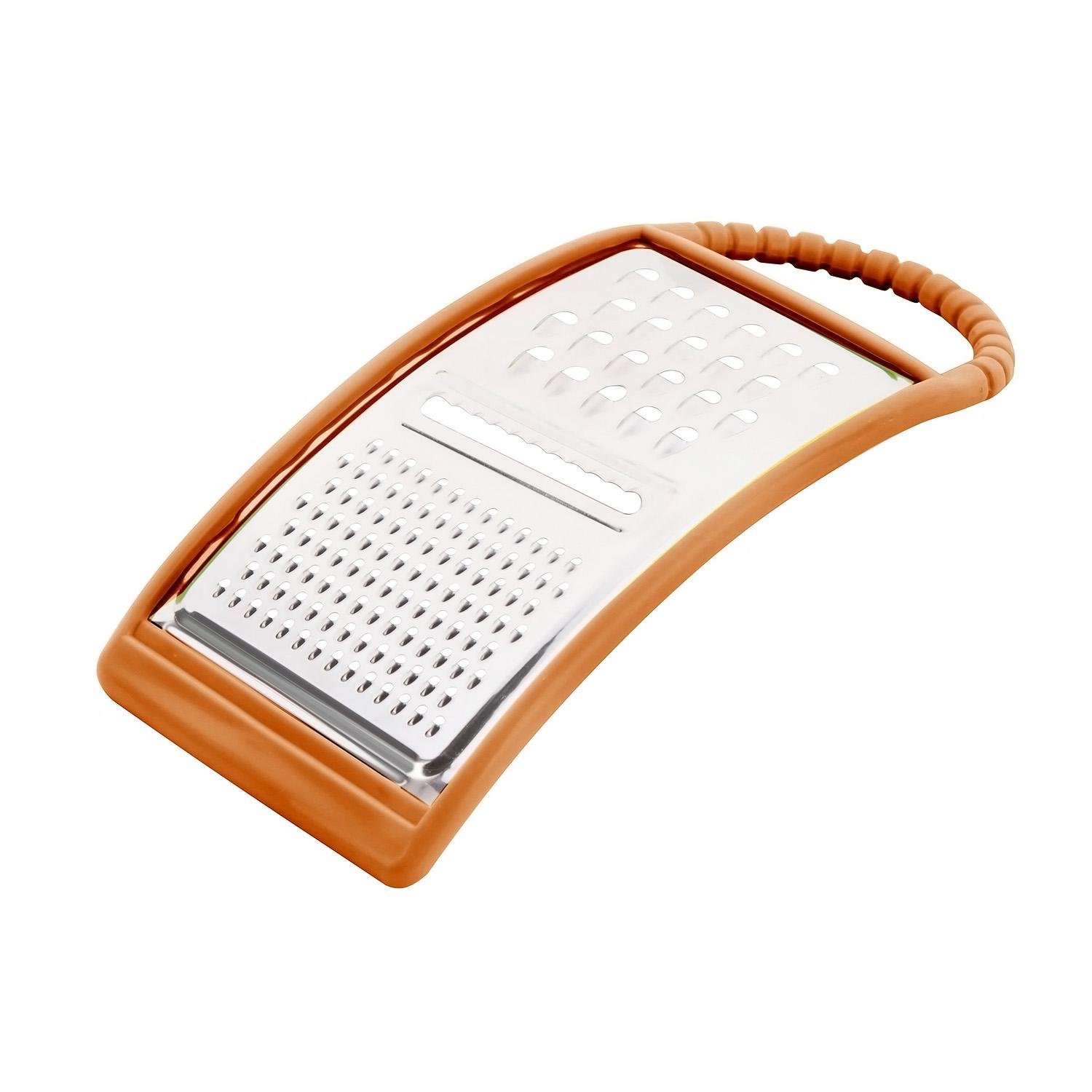 Терка с ручкой 3в1 пластик/нержавеющая сталь Оранжевый (1847153124) - фото 1 Терка с ручкой 3в1 пластик/нержавеющая сталь Оранжевый (1847153124) - фото 1