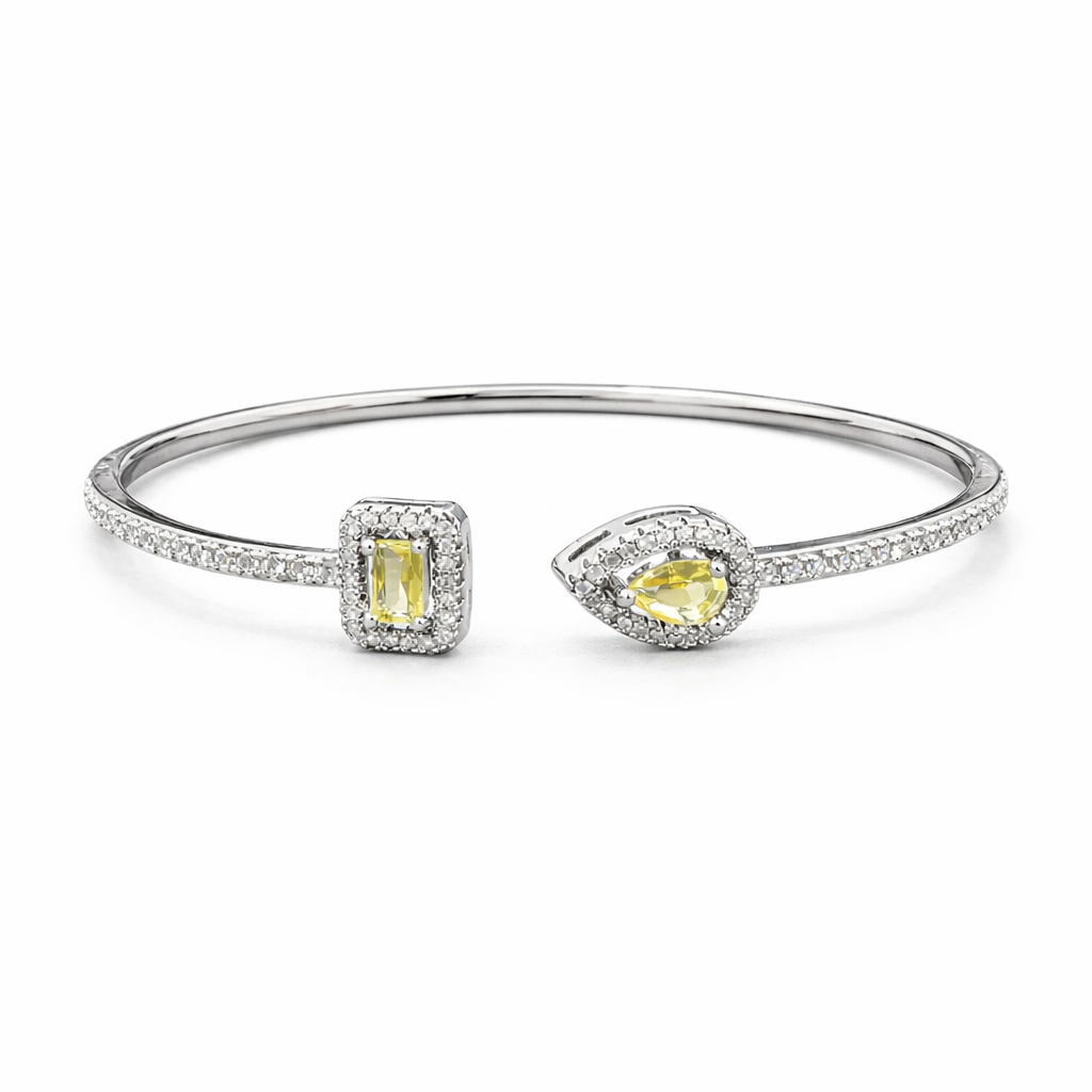 Браслет женский Квадрат/Капля Silver/Yellow (34018224)