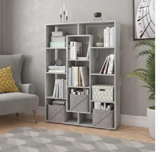 Этажерка для книг и декора на 10 ячеек Бетон (Р50а) - фото 1 Этажерка для книг и декора на 10 ячеек Бетон (Р50а) - фото 1