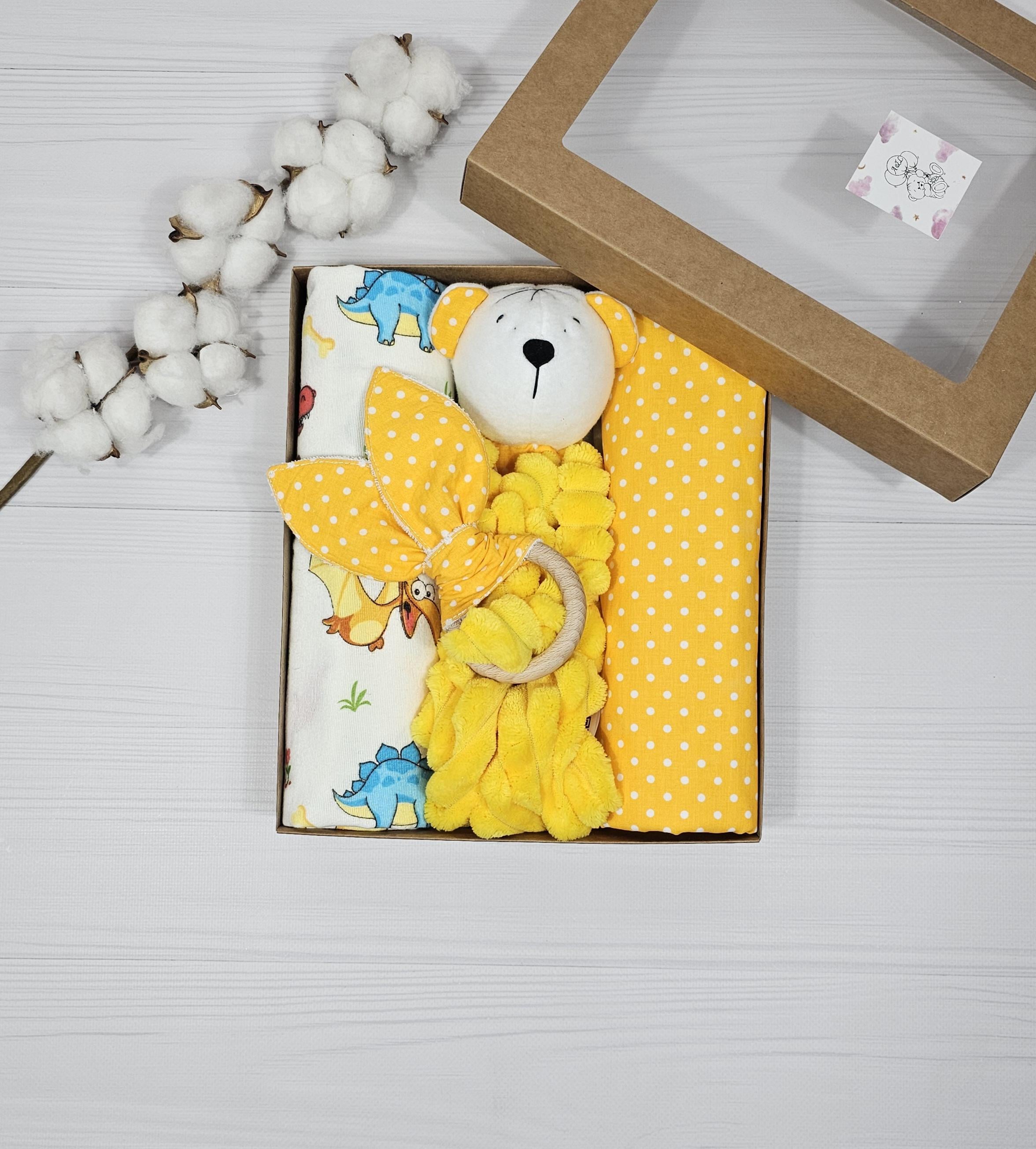 Подарочный набор a.l.babybox Белый горох на желтом (20860540)