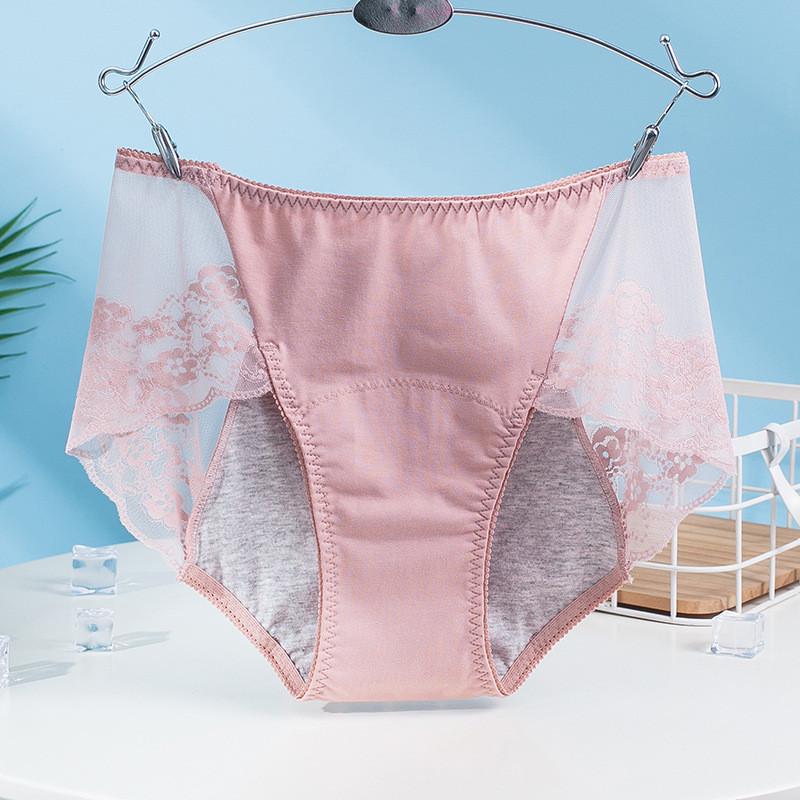 Трусики для критических дней с кружевными вставками 2XL Розовый