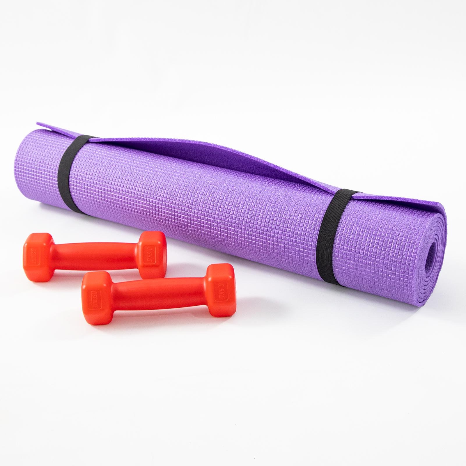 Килимок для йоги та фітнесу та гантелі для фітнесу 2 шт. по 0.5кг Osport Set 80 Фіолетово-червоний (n-0110) - фото 5 Килимок для йоги та фітнесу та гантелі для фітнесу 2 шт. по 0.5кг Osport Set 80 Фіолетово-червоний (n-0110) - фото 5