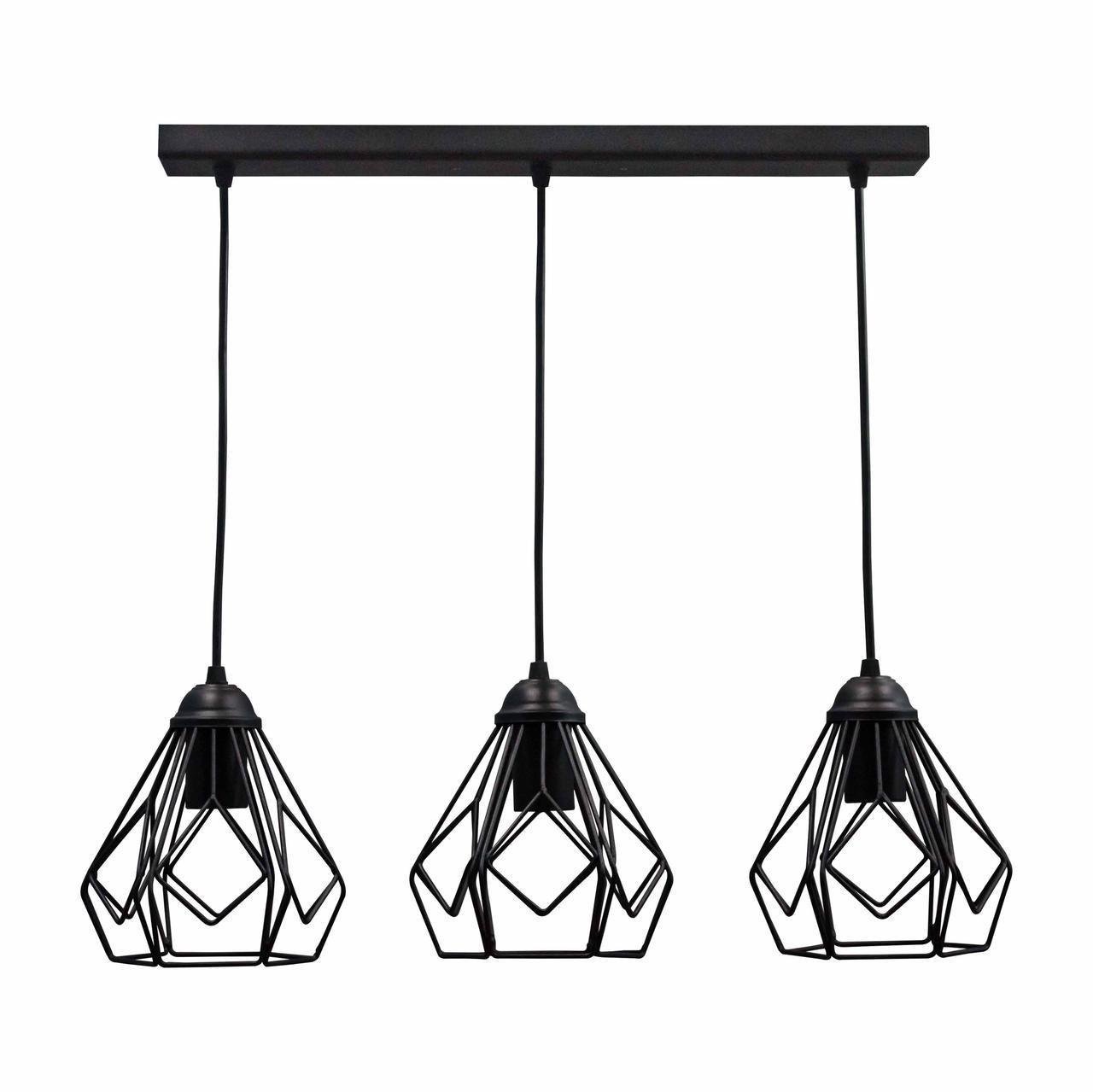 Подвесной светильник MSK ELECTRIC Milan в стиле лофт под лампы Е27 Черный (NL 538-3) - фото 1 Подвесной светильник MSK ELECTRIC Milan в стиле лофт под лампы Е27 Черный (NL 538-3) - фото 1