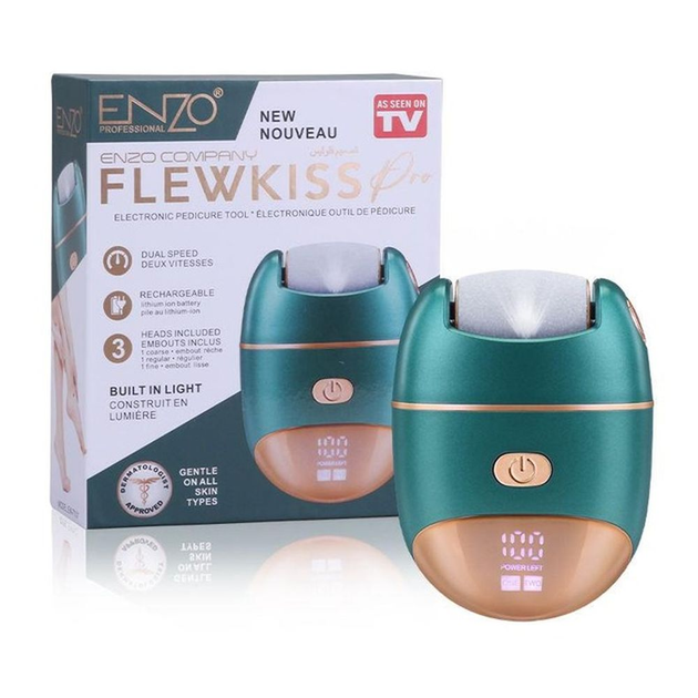 Пемза электрическая Flewkiss pro ENZO EN-7101 со сменными насадками 5 Вт Зеленый (2770663610)