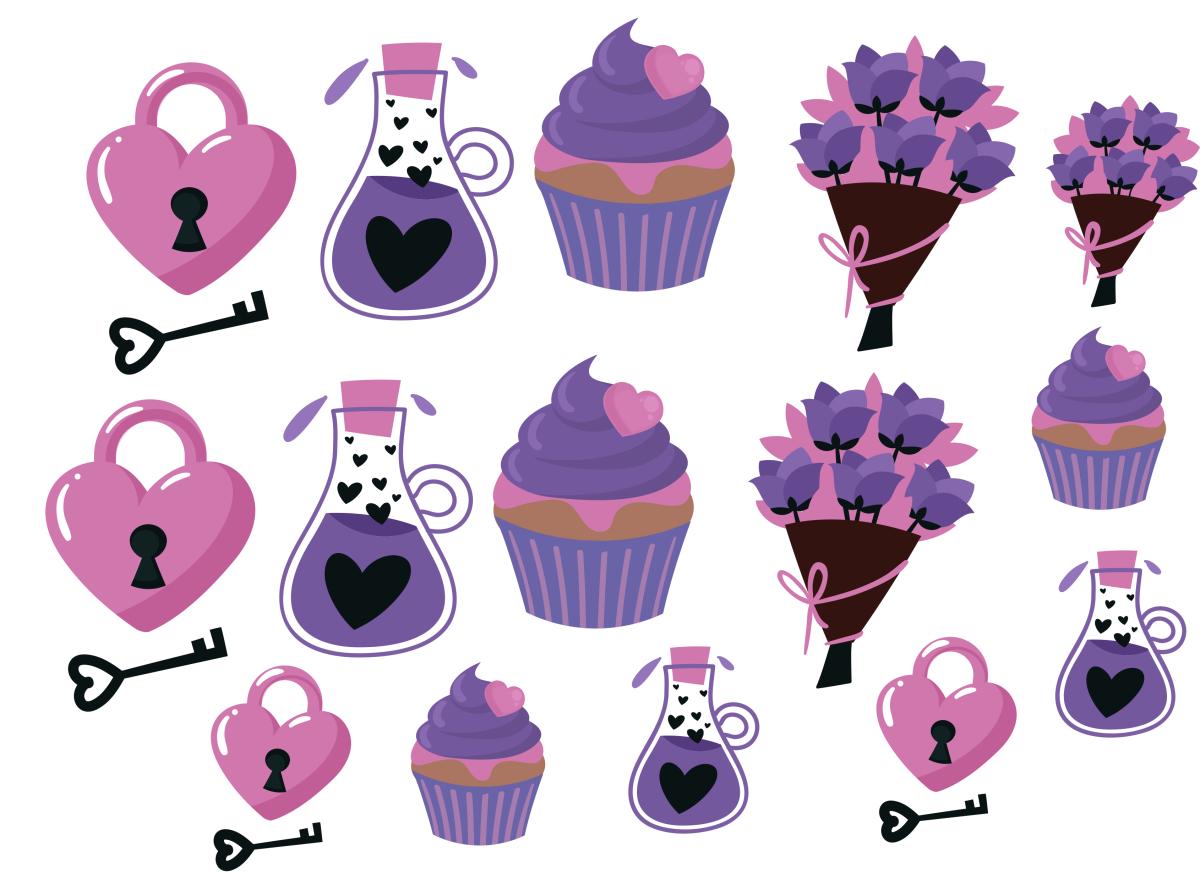 Картинка на торт вафельна День Св.Валентина №18 (14075)