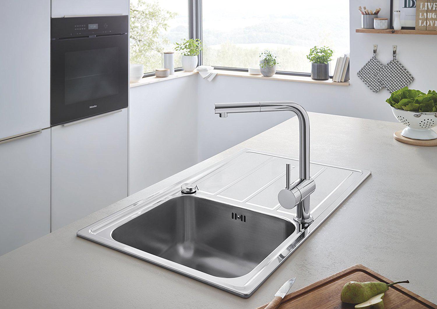 Змішувач для кухні Grohe Minta 32168000 із висувною лійкою Хром (111042) - фото 3 Змішувач для кухні Grohe Minta 32168000 із висувною лійкою Хром (111042) - фото 3