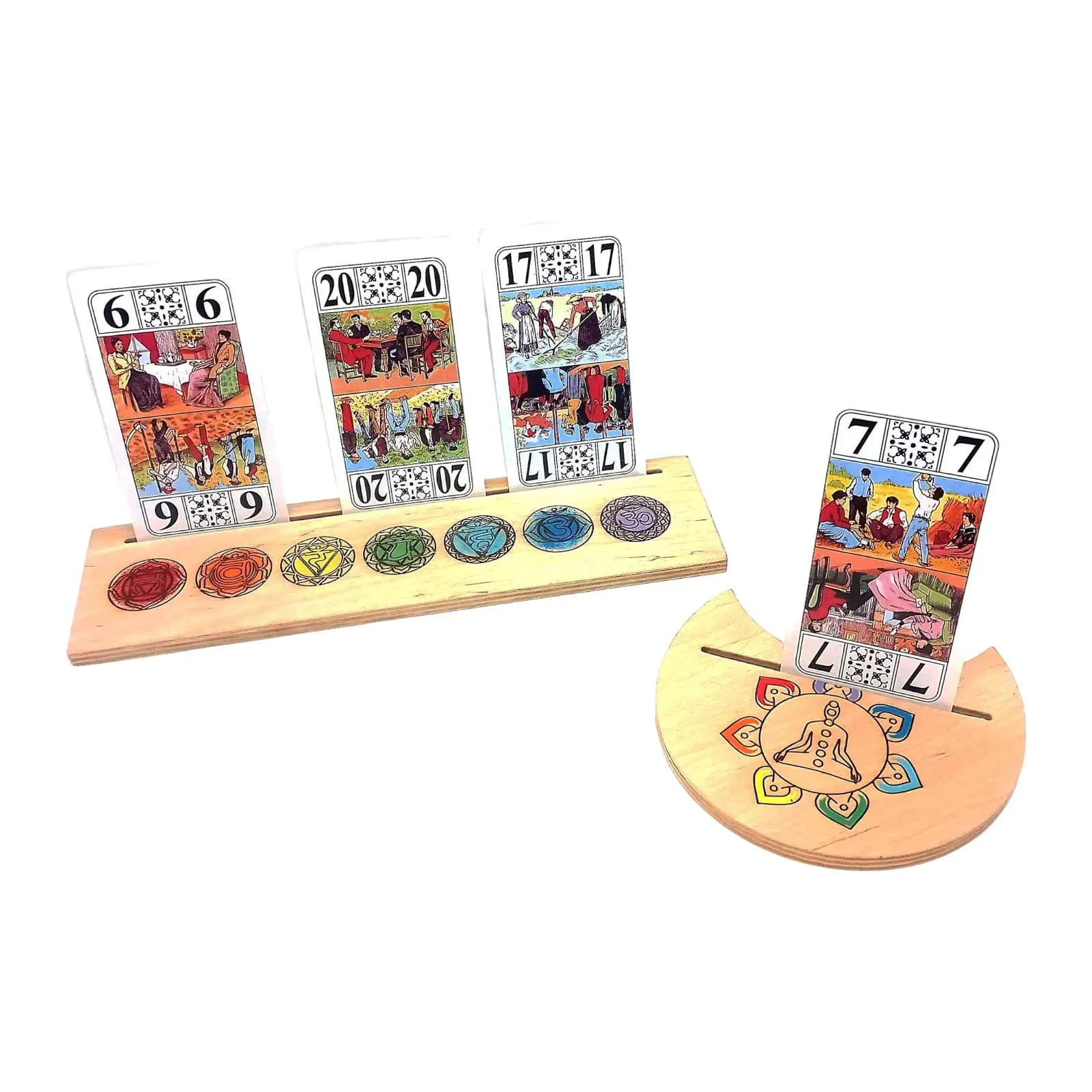 Підставки під карти Таро 7 чакр 2 шт. Різнокольоровий (34598D)