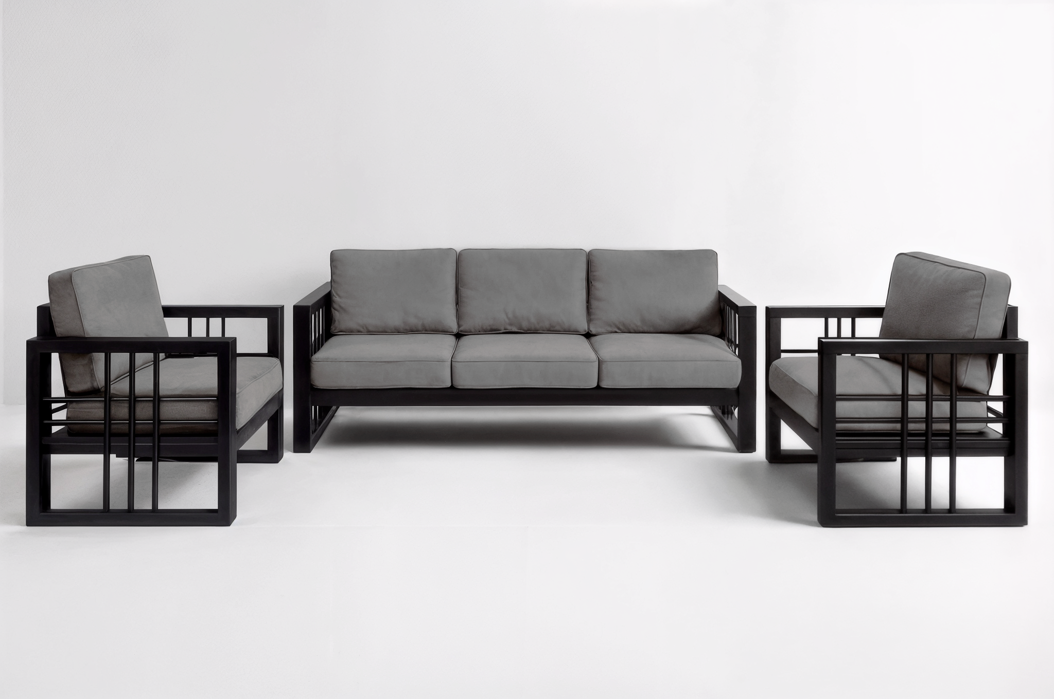 Комплект мягкой мебели Tobi Sho Вердон/S12 велюр с подушками 6 шт. 750х1600х700 мм Светло-серый/29