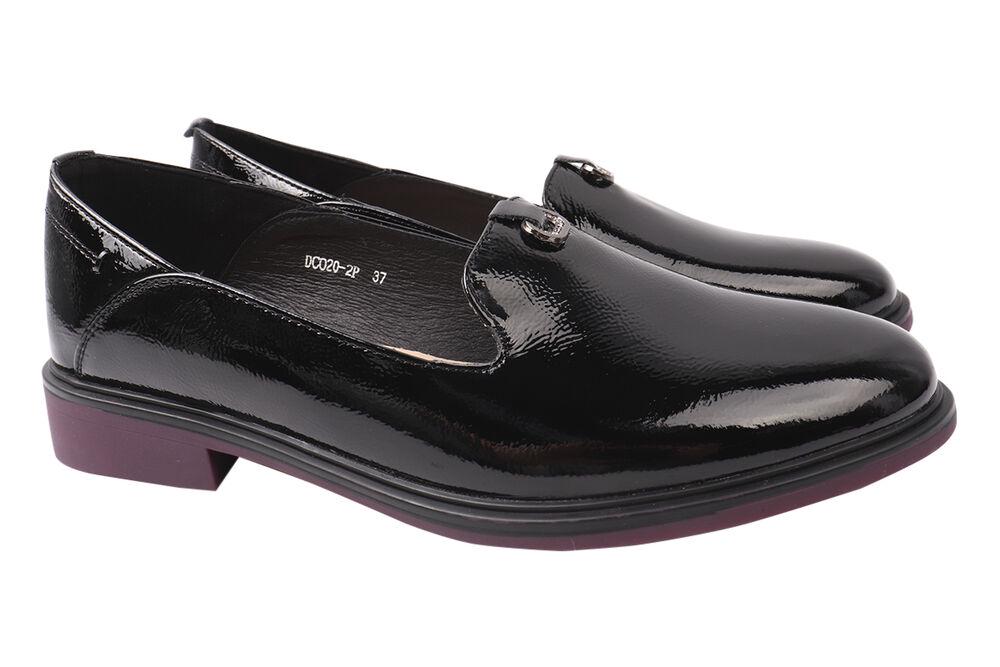 Туфли женские Renzoni из лаковой кожи на низком ходу р. 36 Черный (686-21DTC)