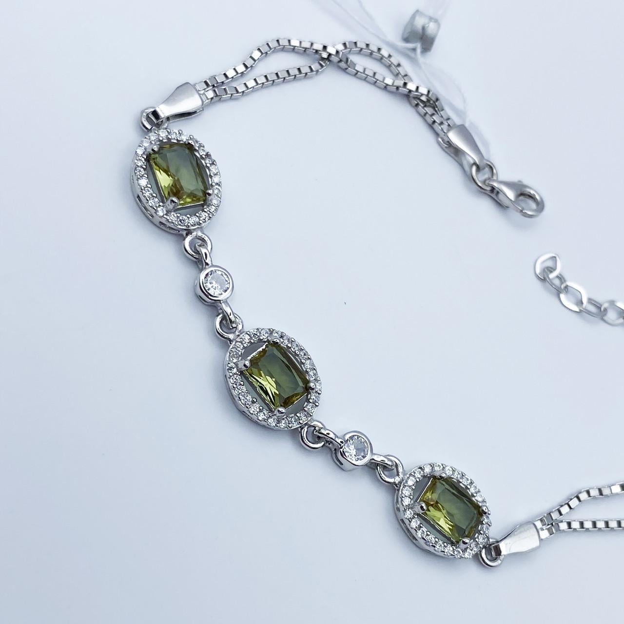 Браслет серебряный с султанитом р. 18-3 см 6,67 г