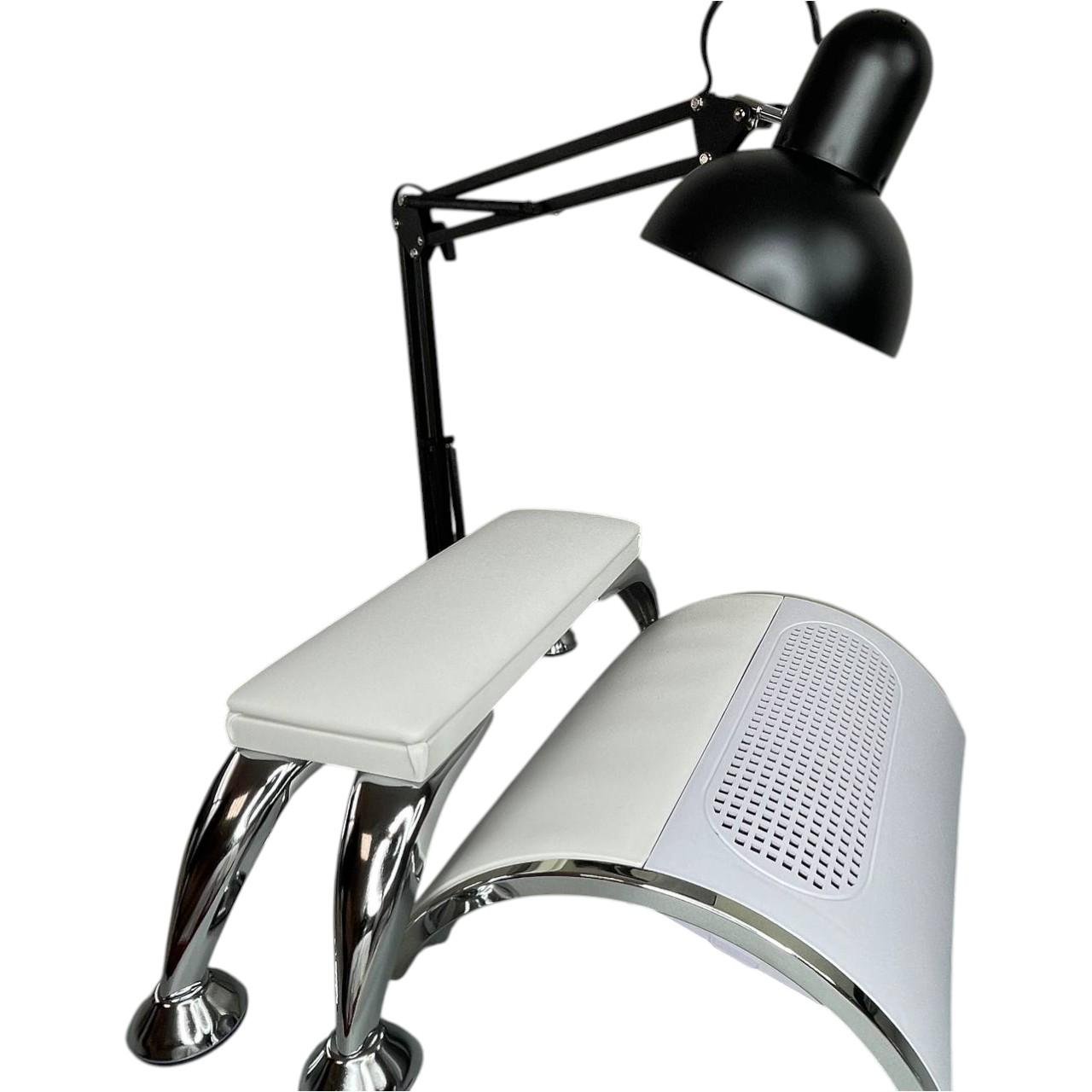 Маникюрный комплект BUCOS лампа/подлокотник на металлических ножках/вытяжка 858/5 Черный/Белый (2005700429)