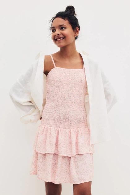 Платье H&M 1281925 Цветы 140 см Розовый