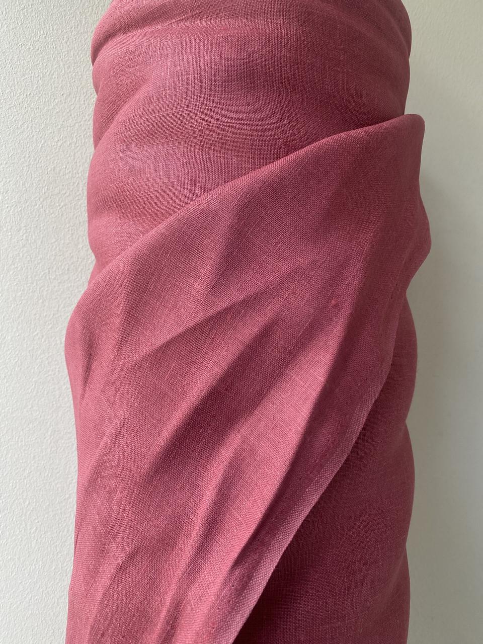 Ткань LINEN PLUS 100% лен 143 см 496 Бордовый - фото 6