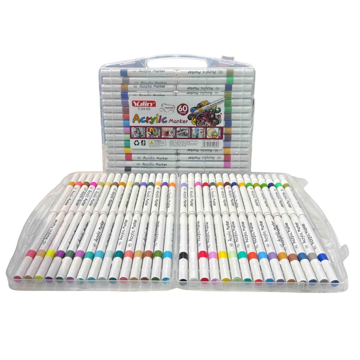 Набір акрилових маркерів Yulin Acrylic Marker 60 шт. (Y-04-60) - фото 1 Набір акрилових маркерів Yulin Acrylic Marker 60 шт. (Y-04-60) - фото 1