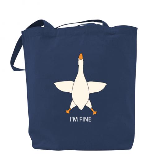 Шоппер Гусь I'm fine 37x41 см Темно-синий (16997322-8-199224)