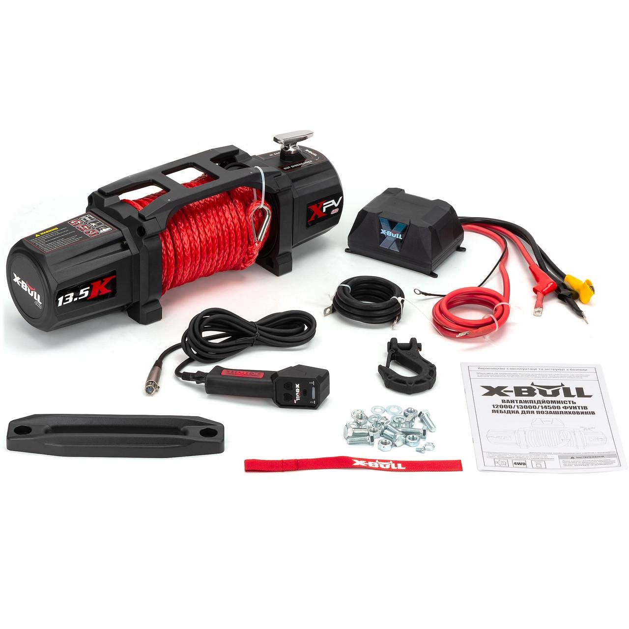 Лебідка автомобільна X-Bull із синтетичною мотузкою та автоматичним гальмом